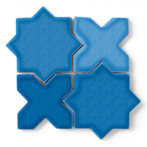 Aegean Blue Star and Cross Tile