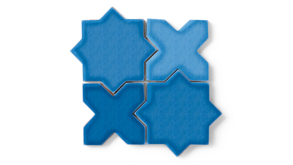 Aegean Blue Star and Cross Tile