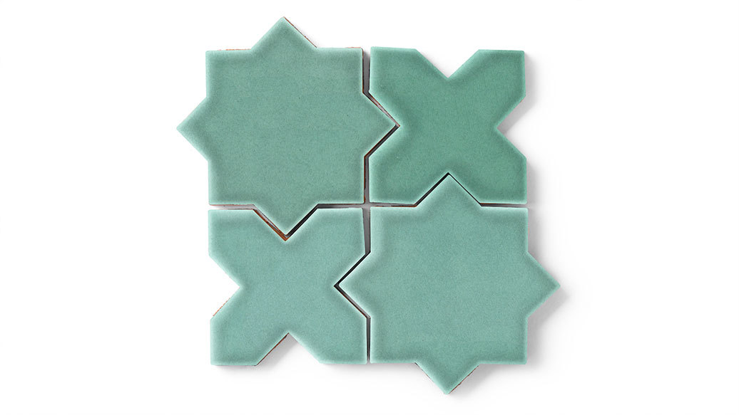 Amalfi green star and cross tile