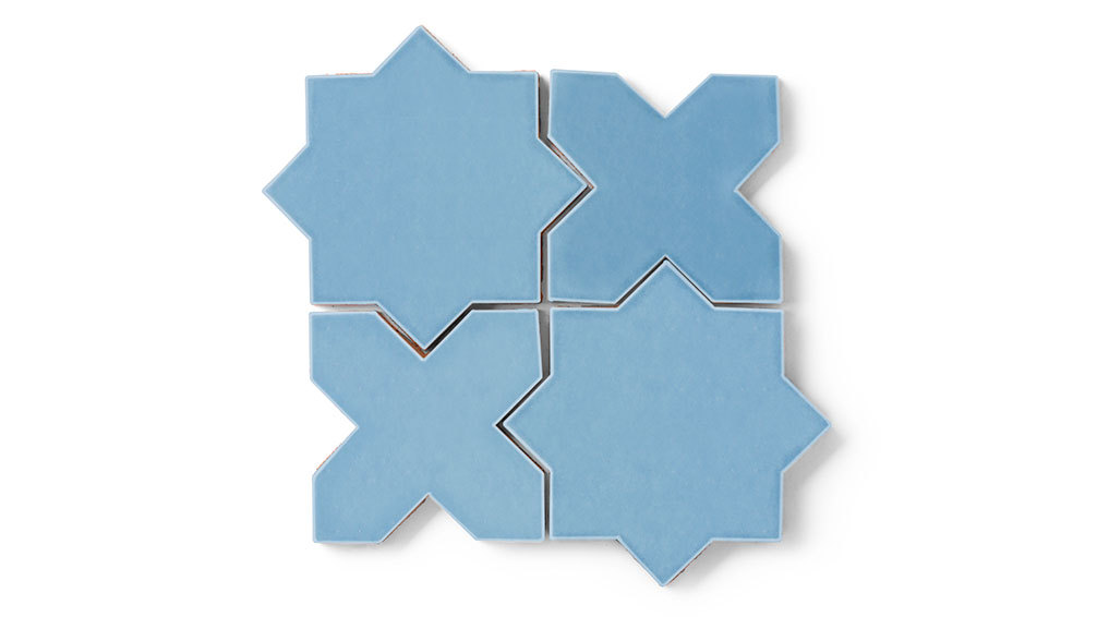 caribbean blue star and cross tile