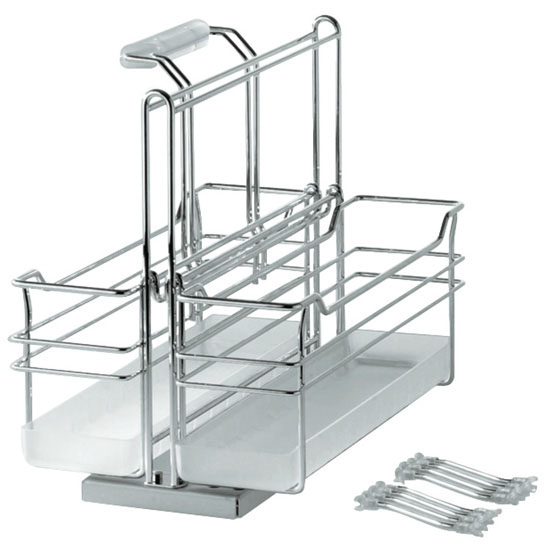 Base Mounted Slide-Out Caddy with 3 Baskets (1 Removable)