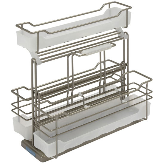 Base Mounted Slide-Out Caddy with 3 Baskets (1 Removable)
