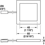 1 7/8″ Square LED (12v) Downlight, Surface Mounted