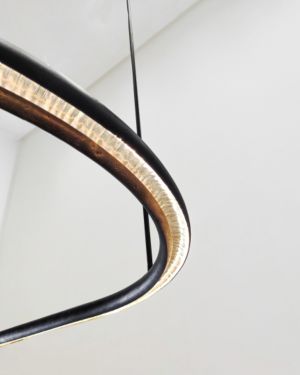 Custom Curved Metal Pendant Light